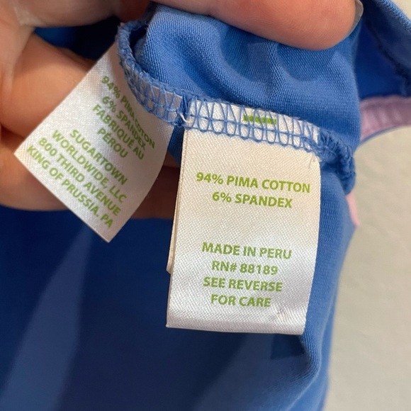 Lilly Pulitzer Men’s Poli Shirt in Coastal Blue - Pima Cotton - Picture 4 of 5